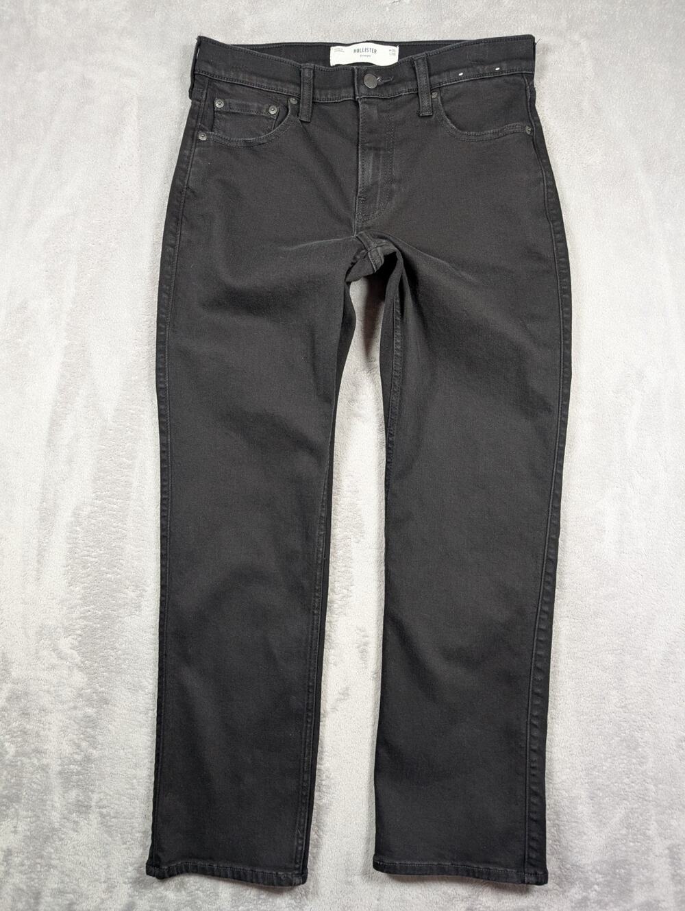 Hollister Mens Classic Straight Jeans 30x30 Black Soft Stretch Skater Y2K Casual